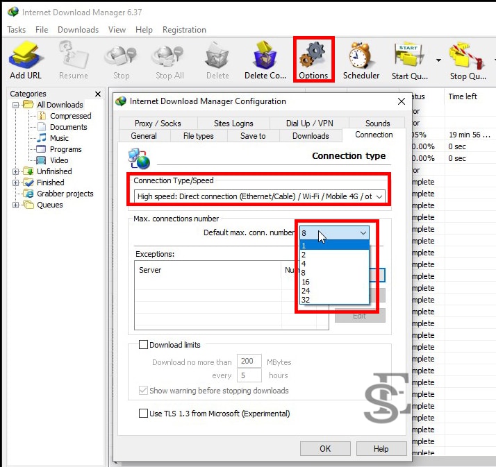 increase download speed in idm
