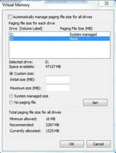 increase virtual memory in Windows 8