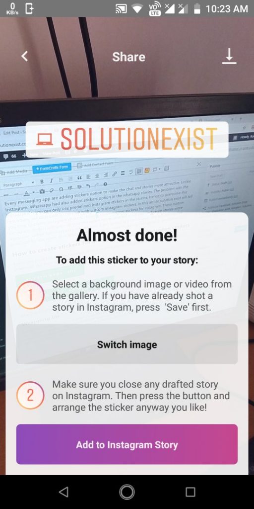 How to create instagram stickers for instagram stories - Solution Exist