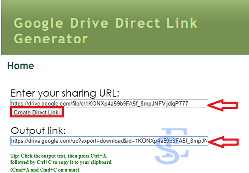 create a google drive link