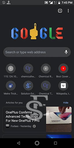 Google Search dark mode