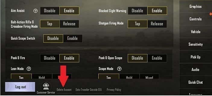 Delete PUBG Mobile Account