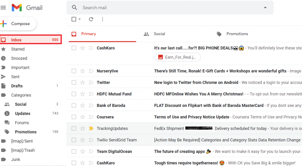 WHY IS a copy of my sent mail showing up in my gmail inbox