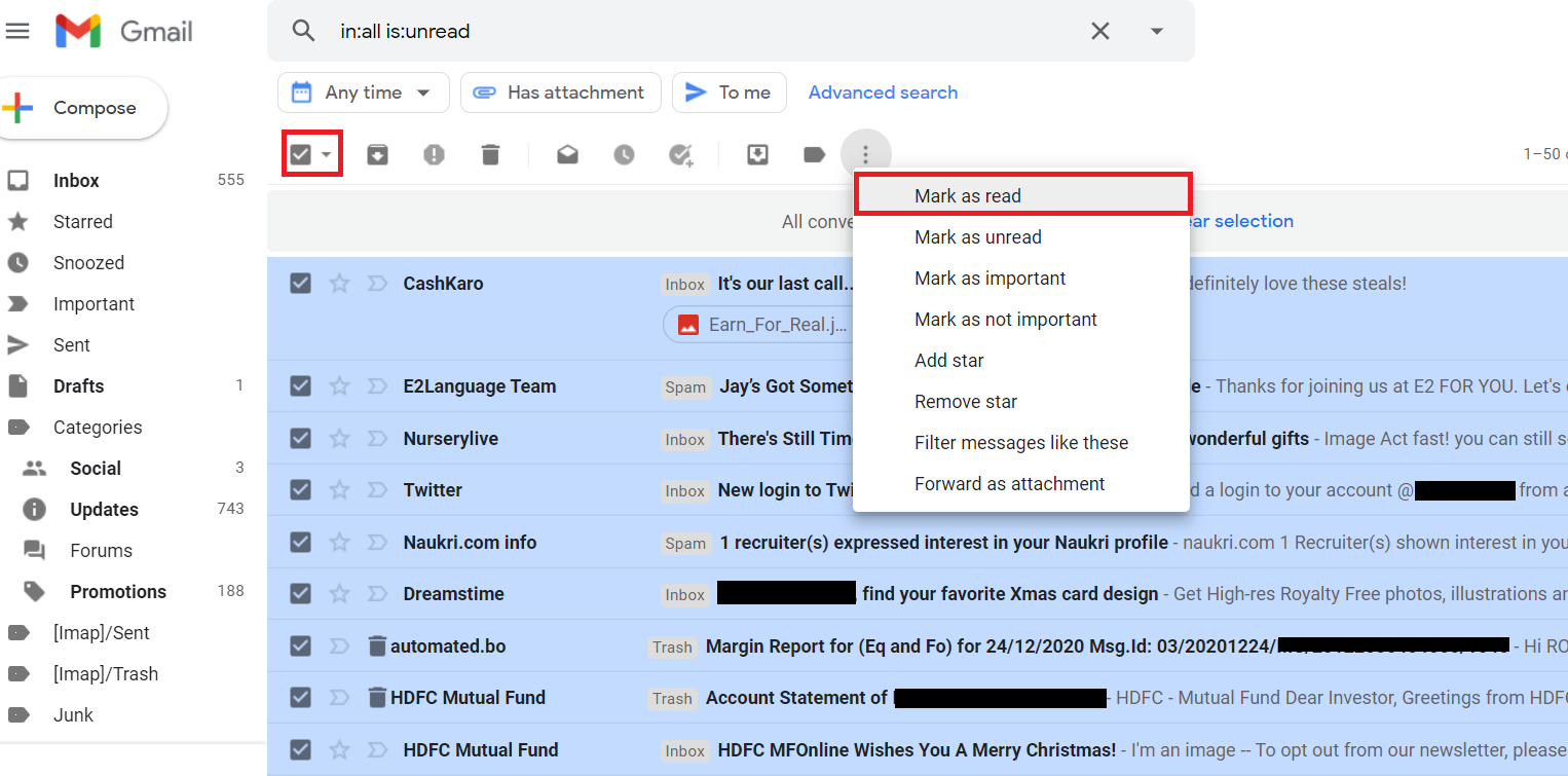 how to stop gmail app delete my unread mail from inbox