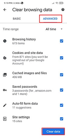Clear-cached-in-chrome-android