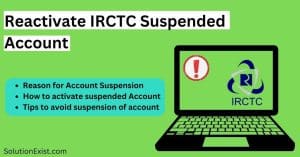 Activate IRCTC Suspended Account
