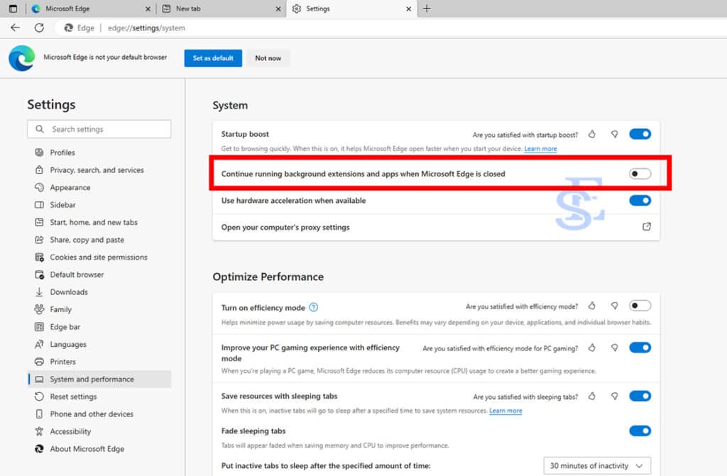 Microsoft Edge still running in background after closing