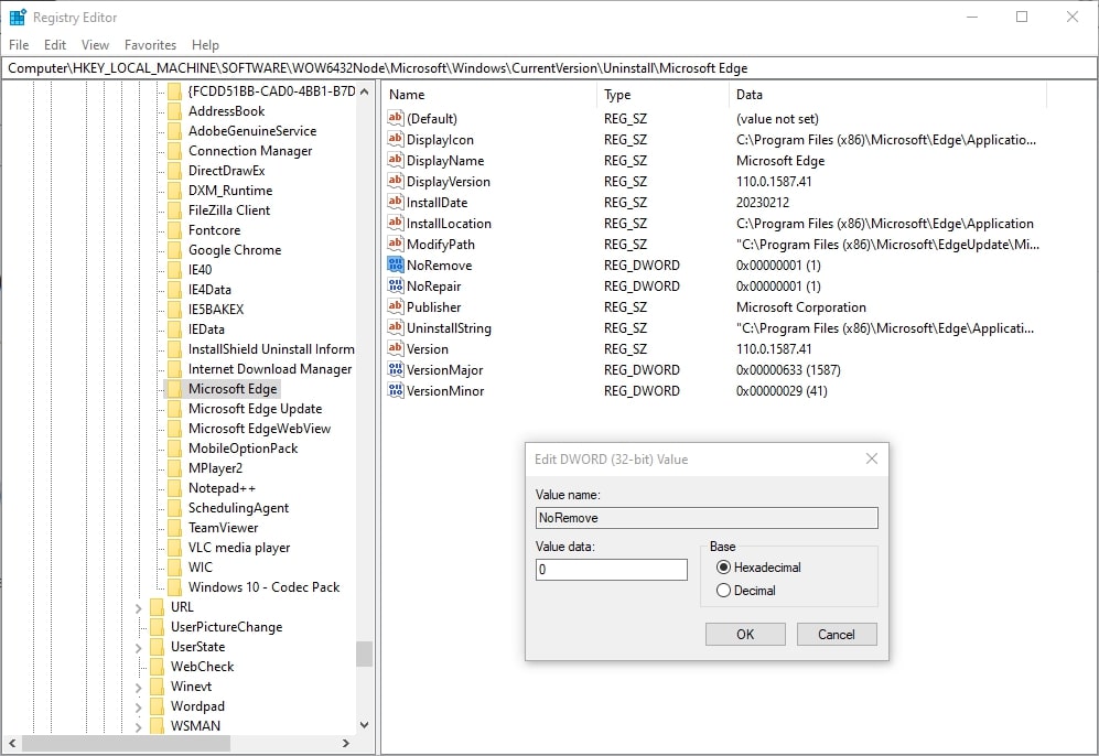 how to uninstall edge from windows 11