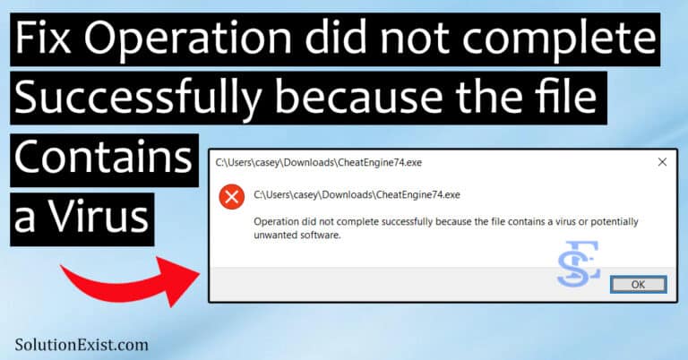 Error Complete Successfully Fix Operation Did Not Complete Successfully Because Virus Windows 11